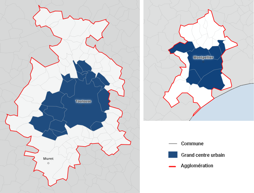 centres urbains et agglomérations